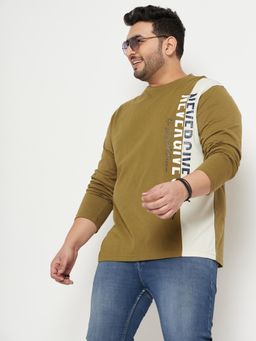 Club York - Olive Green Round Neck Plus Size T-Shirt