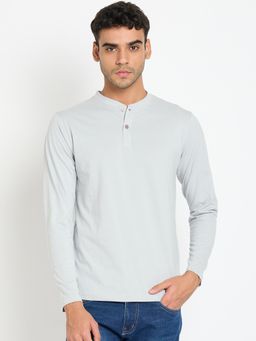 Club York - Light Grey Henley Neck T-Shirt