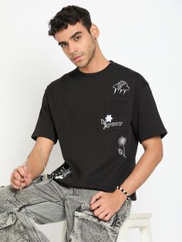 Club York - Black Printed T-Shirt
