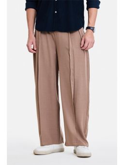 Snitch - Beige Textured Regular Resort/Vacation Trouser for Men