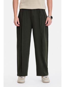 Snitch - Brown Textured Regular Resort/Vacation Trouser for Men