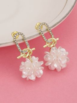 Carlton London - Women Gold Plated with Cz Floral Drop Earring