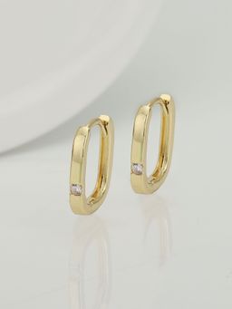 Carlton London - Women Gold Plated with Cz Petite Hoop Earring