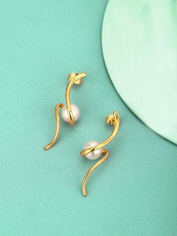 Carlton London - Women Gold Plated with Pearl Stylish Drop Earring