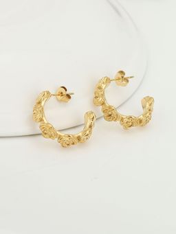 Carlton London - Women Gold Plated Stylish Half Hoop Earring