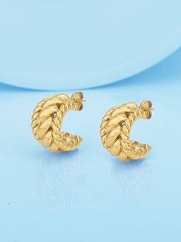 Carlton London - Women Gold Plated Half Hoop Earring