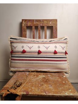 Vanchai - Off-White Antique Organic Cotton Cushion Cover (18x18 inches)
