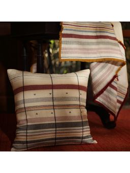 Vanchai - Off-White Antique Organic Cotton Cushion Cover (20x20 inches)