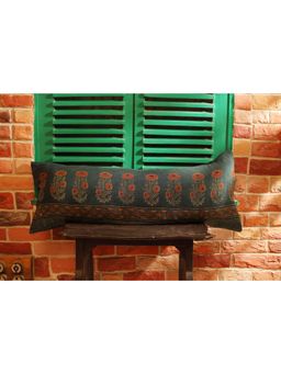Vanchai - Ajrak Brick Handcrafted Organic Cotton Cushion Cover (16x16 inches)