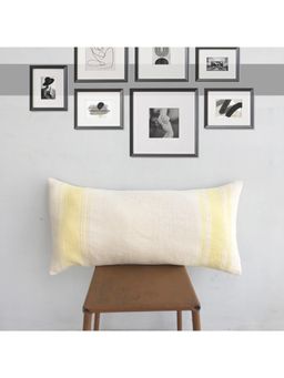 Vanchai - Rustic Yellow Handspan Handwoven Cotton Lumbar Cushion Cover (14x28 inches)