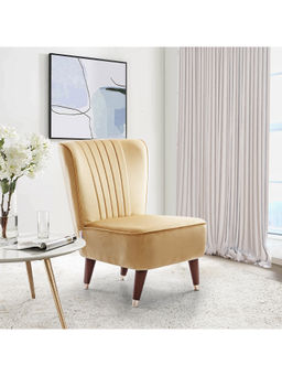HomeTown - Jane Velvet Accent Chair in Mustard