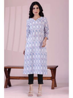W - Printed Pure Cotton Straight Kurta & Pant