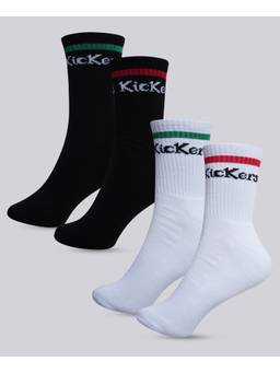 Kickers - Men White-Black Socks (Pack of 2)