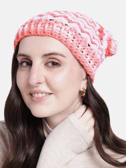 Magic Needles - Multi-Color Crochet Beanie with Pompom