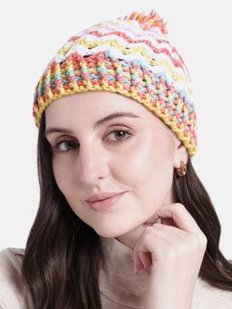 Magic Needles - Multi-Color Crochet Beanie with Pompom