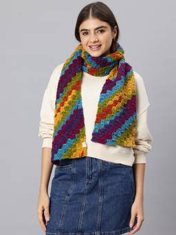 Magic Needles - Corner To Corner Multi-Color Crochet Scarf