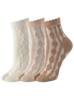 NEXT2SKIN - Womens Ankle Length Thumb Cotton Socks Multi-Color (Pack of 3)