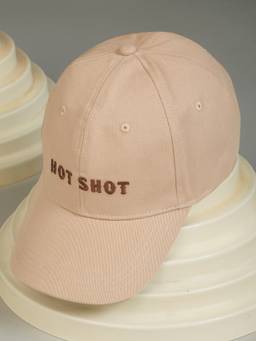 Teakwood - Unisex Solid Beige Adjustable Casual Cap With Metal