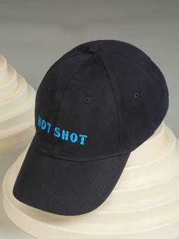 Teakwood - Unisex Solid Blue Adjustable Casual Cap With Metal Buckle Closure, Six-Panel Design