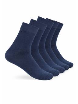 Teakwood - Mens Navy Cotton Above Ankle Length Socks (Pack of 5)