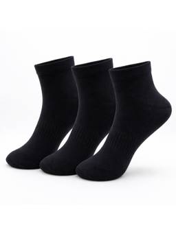 VEA - Ankle Plain Socks Black (Pack of 3)