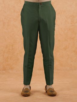 KISAH - Olive Poly Silk Solid Pant