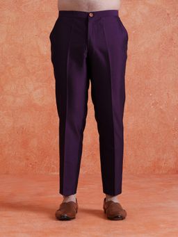 KISAH - Purple Silk Blend Solid Pant