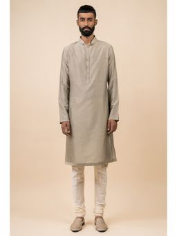 TASVA - Grey Mandarin Neck Viscose Blend Kurta
