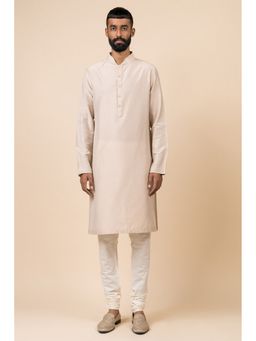 TASVA - Beige Solid Viscose Blend Kurta