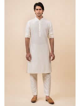 TASVA - Ivory Solid Viscose Blend Kurta