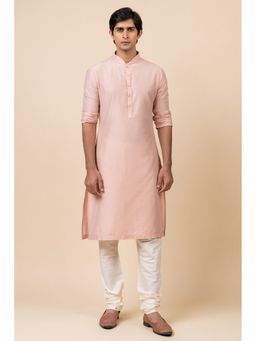 TASVA - Pink Mandarin Neck Viscose Blend Kurta