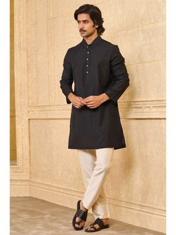 TASVA - Black Stripes Viscose Blend Kurta