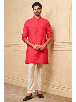 TASVA - Red Stripes Viscose Blend Kurta