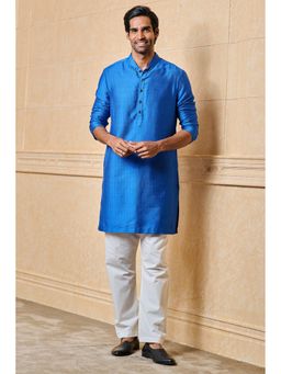 TASVA - Blue Striped Viscose Blend Kurta