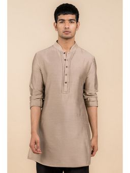 TASVA - Beige Solid Viscose Blend Kurta