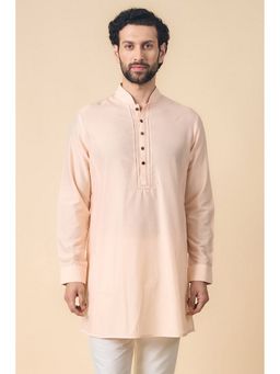 TASVA - Peach Mandarin Neck Viscose Blend Kurta