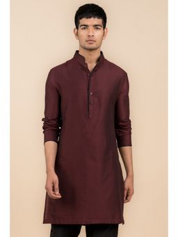 TASVA - Wine Solid Viscose Blend Kurta