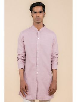 TASVA - Purple Mandarin Neck Cotton Kurta
