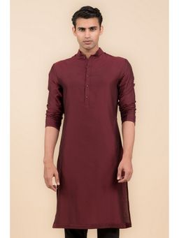 TASVA - Wine Solid Viscose Blend Kurta