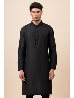 TASVA - Black Solid Viscose Blend Kurta