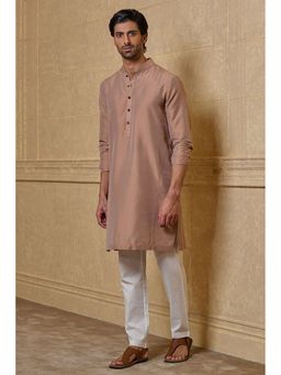 TASVA - Pink Mandarin Neck Viscose Blend Kurta