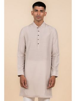 TASVA - Grey Solid Viscose Blend Kurta