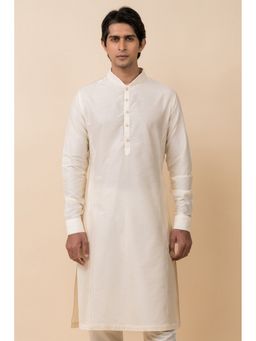 TASVA - Ivory Solid Viscose Blend Kurta