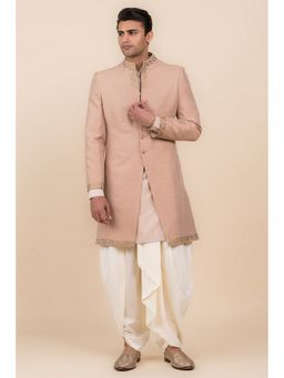 TASVA - Pink Modern Grown Neck Detailing Sherwani with Dhoti Pant
