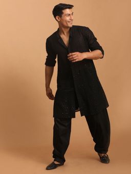 Vastramay - Black Georgette Kurta and Patiala