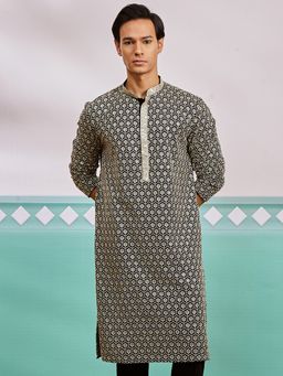 Vastramay - Black Rayon Kurta