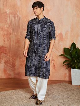 Vastramay - Navy Blue Rayon Kurta and Patiala