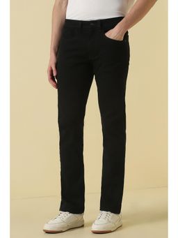 Allen Solly - Black Solid/Plain Mid Waist Jeans
