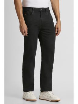 Van Heusen - Black Solid/Plain Mid Waist Jeans