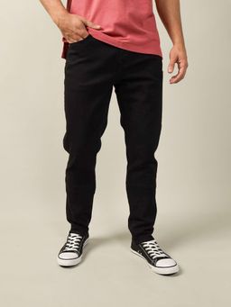 American Eagle - Black Solid/Plain Mid Waist Jeans